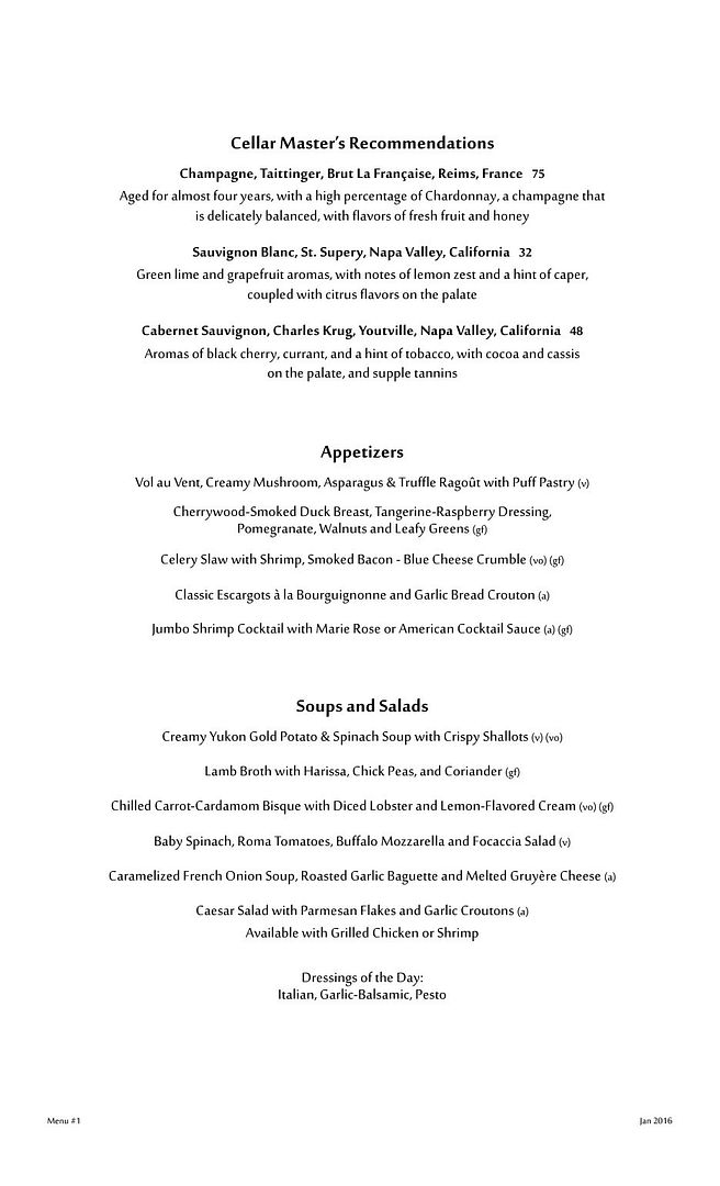 Azamara Discoveries Restaurant Menus (January 2016) Cruise Critic