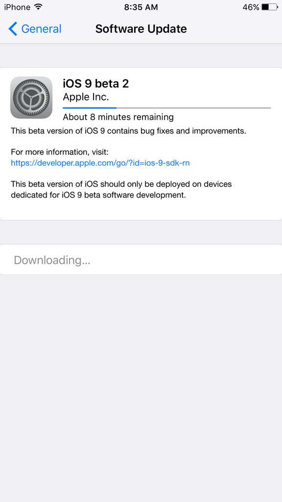 Apple phát hành bản cập nhật iOS 9 beta 2 sáng nay .