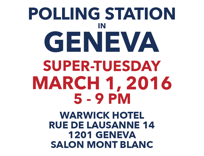 2016 GPP Vote in Geneva, Switzerland for Democratic nominee for President of the United States