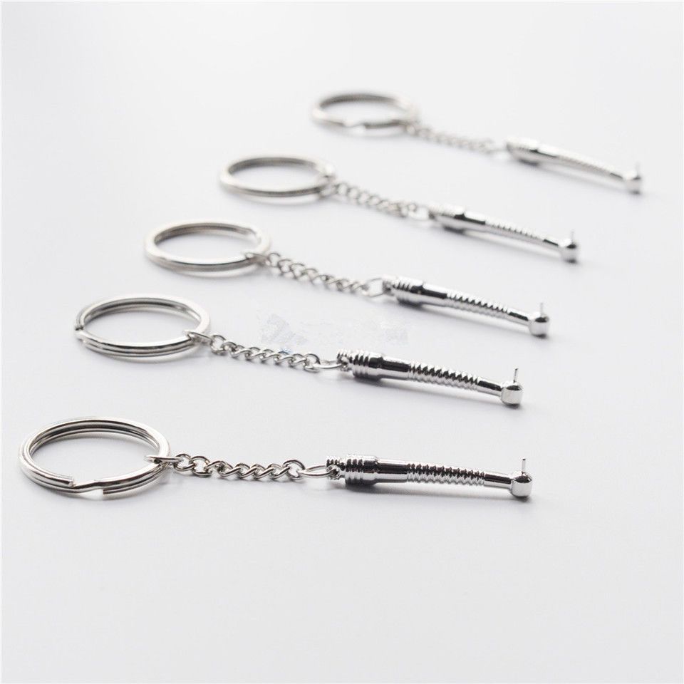 5Pcs Dentist Key Chain Stainless Steel Dental Handpiece Keychain Gift
