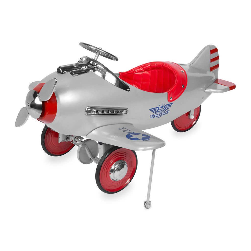 AIRFLOW SILVER PURSUIT STEEL PEDAL RETRO AIRPLANE AUTHORIZED RETAILER