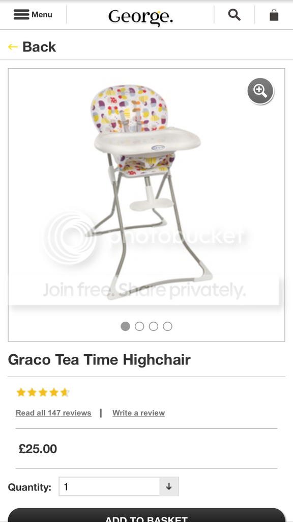 asda george baby high chairs