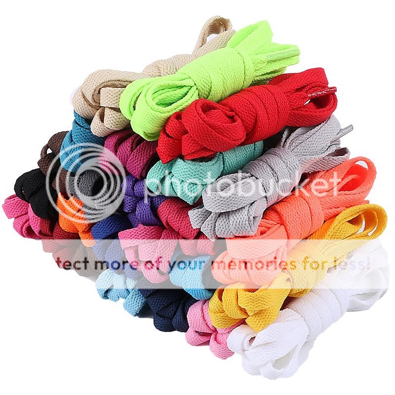 Colorful Shoe Laces Bootlace Shoelaces Sneakers Runners Coloured Flat ...