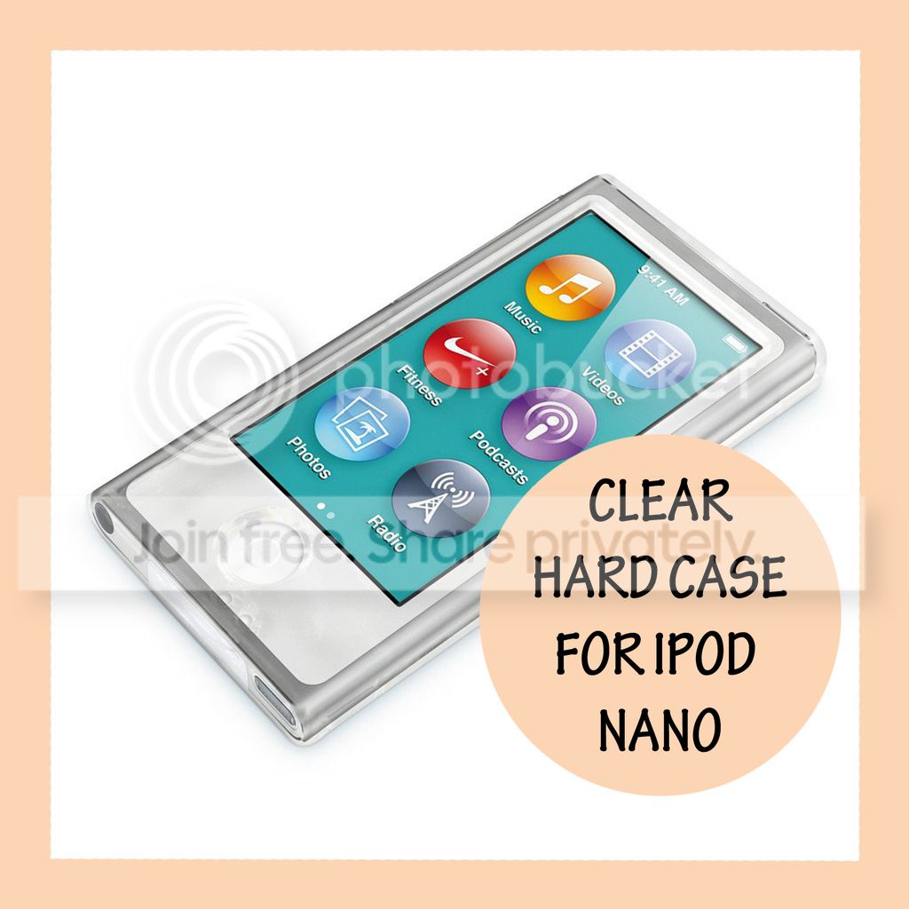 Crystal Clear Transparent Full Hard Cover Case for Apple iPod Nano 7 7th Gen
